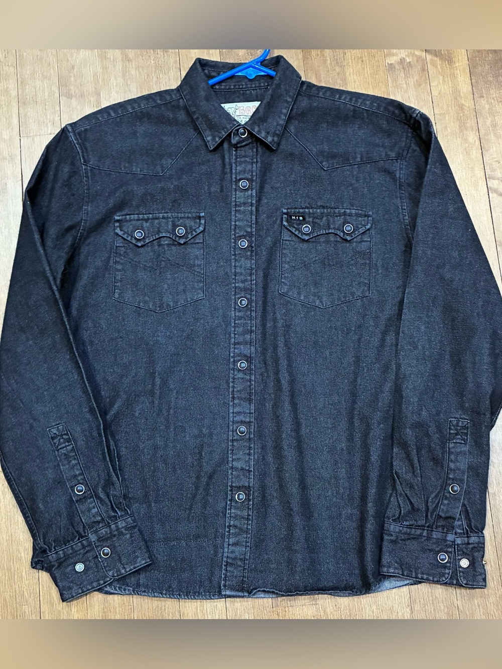 HOWLER BROTHERS - Dust Up Denim LS Blacksnaps - size Medium